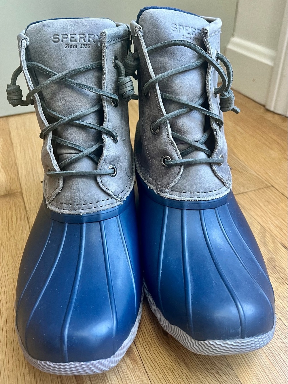 Sperry Waterproof Blue and Gray Women's Duck Boots